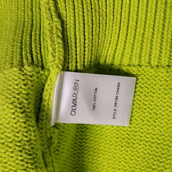 Olivia Rubin Neon Green Chiara cropped sweater cardigan Size XS - Picture 9 of 10